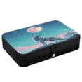 thumbnail image 3 of Leather Jewelry Box Rectangular 8.27x5.5x1.78In Travel Jewelry Storage Earrings Necklace Bracelet Watch Brooch Storage The Roaring Cool Wolf, 3 of 8