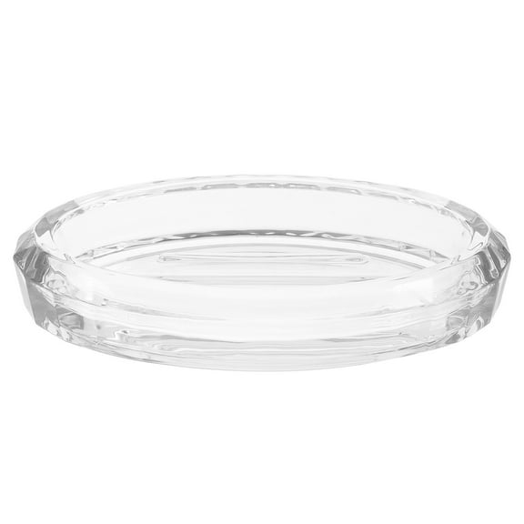 1pcs Practical Creative Oval Soap Dishes Bathroom Glass Soap Holder (Transparent)
