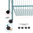 thumbnail image 6 of NEX Large 3-Tier Rolling Basket Stand, Trolley with Shelves & Wheels - Blue, 6 of 7
