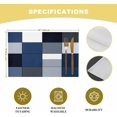 thumbnail image 3 of Blue Black Placemats Set of 2 Geometric Abstract Color Block Plaid Modern Place Mats Washable Table Mats for Party Kitchen Dining Decoration, 12 X 18 Inch, 3 of 8