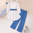 thumbnail image 4 of zbxnLI Girls Formal Clothes Outfits 2 Piece Long Sleeve Shirts and Pants Set Spring Fall Casual Sets, 4 of 9