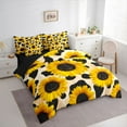 thumbnail image 3 of jejeloiu Sunflower Floral Blossom 7 Pieces Bedding Comforter Set,Milk Cow Pattern Full Bedding Set For Kids Reversible, 3 of 8