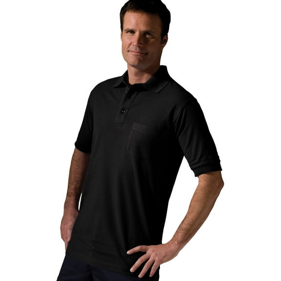 Soft Touch Short Sleeve Pique Polo With Pocket , 1505 , BLACK , Medium