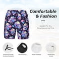 thumbnail image 5 of Lsque Mens Swim Trunks cool flower Skull Pattern - Bathing Suit Compression Liner - Beach Swim Shorts Swimwear - (S-3XL) - Stretch Quick Dry -Small, 5 of 9