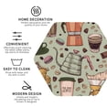 thumbnail image 3 of Honeii Coffee Makers Macaroons Chocolate print Leather Coaster Set of 4, ideal for safeguarding your furniture from drinks spills and effortless cleanup-Hexagon, 3 of 6