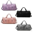 thumbnail image 4 of Qarigey Bolsa de gimnasio de gran capacidad, bolsa de almacenamiento de Fitness, bolsa de equipaje de viaje impermeable portátil, accesorios de soporte Envolturas para manijas de equipaje Rosa, 4 of 6