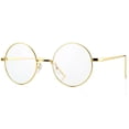 thumbnail image 1 of Gafas Pro Acme Retro con montura redonda de metal y lente transparente, color dorado, 1 of 5