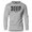 Sport Grey, variant on GYMISH Keep Pushing Lightweight Long Sleeve Hooded T-Shirt for Men – Motivational Gym Hoodie, Sliver on Black, Small