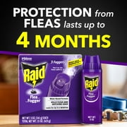 (2 pack) Raid Flea Killer Plus Fogger, Room Treatment Flea Bomb Kills up to 4 Months 15 oz, 3 Piece