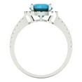thumbnail image 4 of 1.8 ct Round Cut Simulated Turquoise with Simulated Diamond Halo Accents 18K White Gold Womens Engagement Ring, 4 of 5