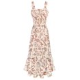 thumbnail image 1 of Vestido GRACE KARIN floral boho con cuello cuadrado, largo maxi, beige, talla M, 1 of 8