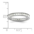thumbnail image 2 of 925 Sterling Silver Polished Rhodium Plated Channel Set Cubic Zirconia Band Size 8 3.2mm Wide Ring for Women and Men, 2 of 2