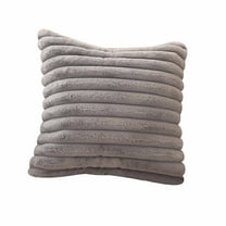 PureCasa Solid Striped Decorative Pillow 18"x18" Lumbar Pillow Double-Sided Throw Pillow Luxurious Cushion Home Decor for Sofa Bed Living Room, Gray