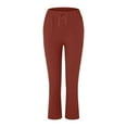 thumbnail image 5 of Red Womens Sweatpants Women's Straight Pants Elastic Waist Casual Trousers Pants with Pockets Casual Pants Women, 5 of 6