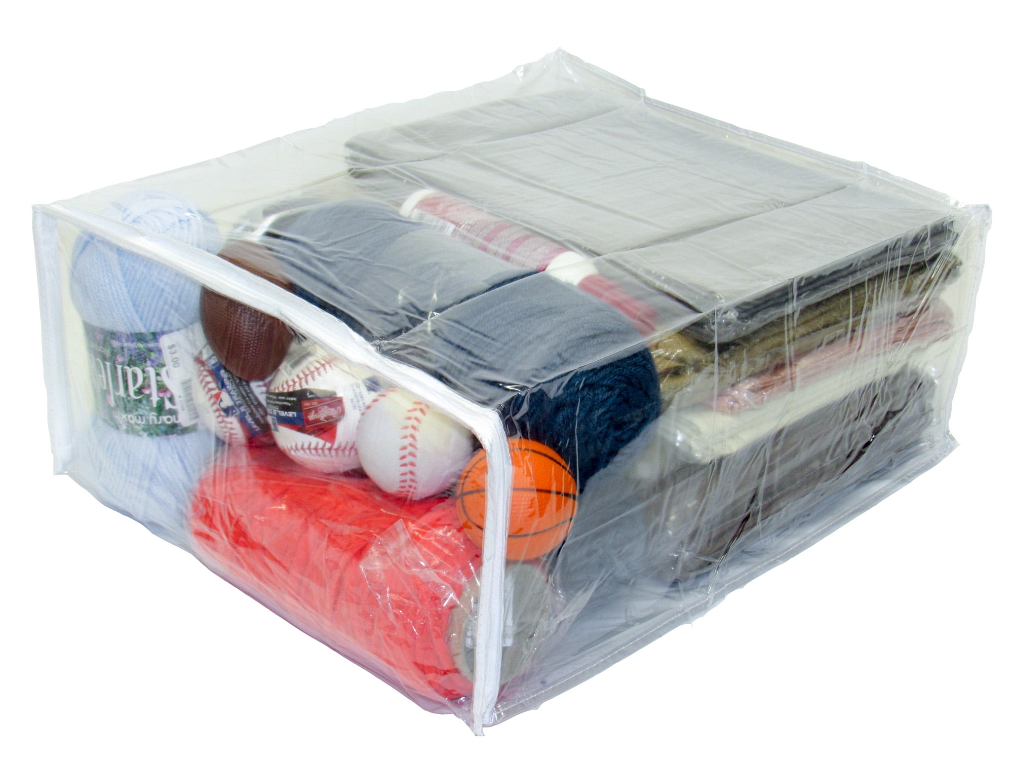 Heavy Duty Vinyl Zippered Closet Storage Bags (Clear) (15" x 18" x 7