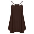 thumbnail image 4 of Summer Saving Wycnly Womens Tank Tops Loose Flowy Swing Spaghetti Strap Vest Camisole Tops Summer Fashion Solid Crewneck Sleeveless Shirts Blouse Coffee s, 4 of 6