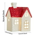 thumbnail image 2 of 6.3IN Ceramic Christmas Village Church with LED Illumination - Lighted Holiday House Display with Snow Effect, Desktop Winter Scene Decor for Home & Mantel (G), 2 of 4