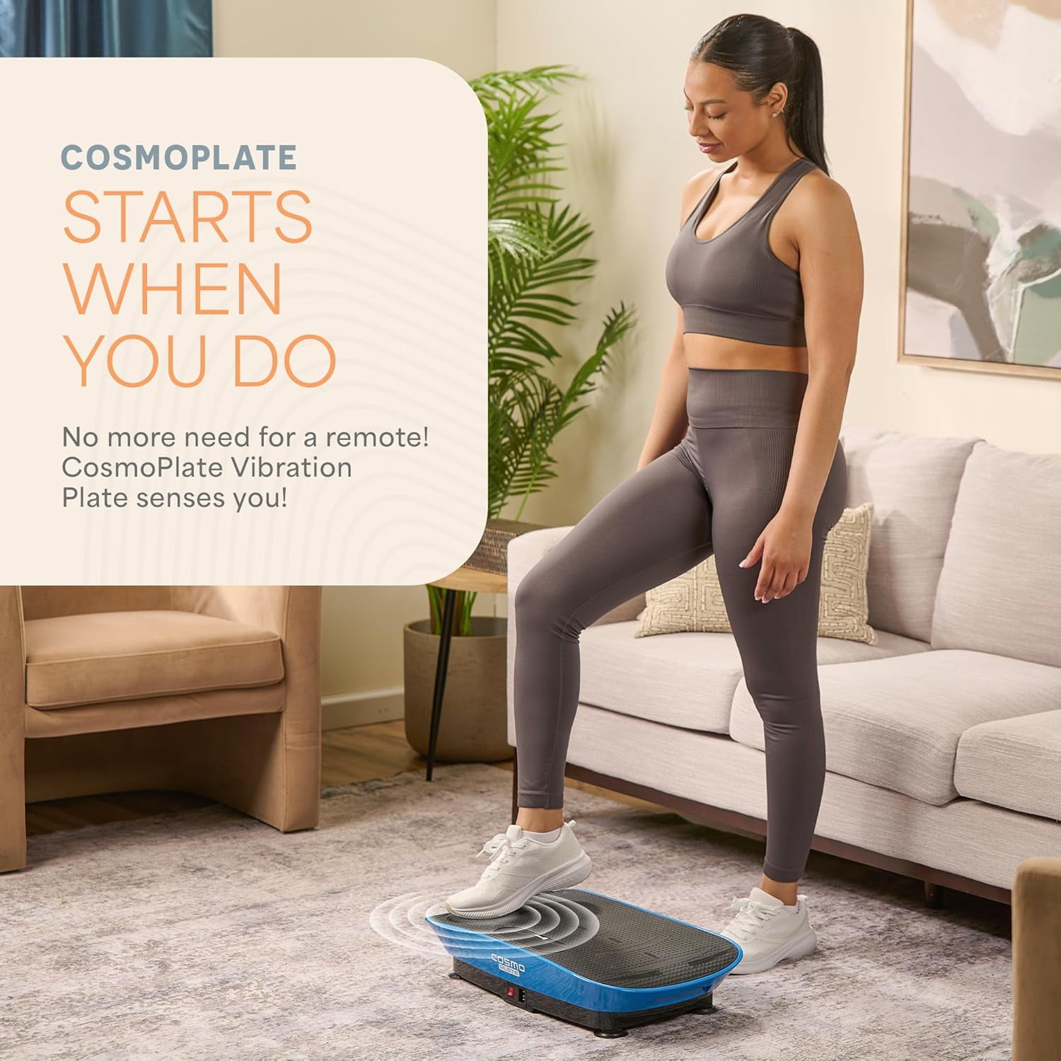 LifePro Shake Plate Vibration Plate Exercise Machine – Oscillation Vibrating Plate, Auto-Start 10 Speeds, Bluetooth Speaker, Quiet Compact, 220 lb Capacity -  Blue