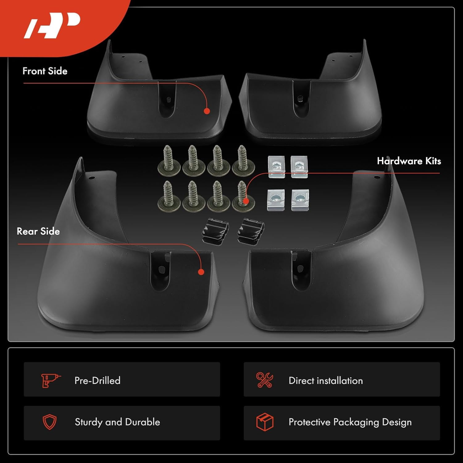 A-Premium Set of 4 Front & Rear Mud Flaps Splash Guards Mudguards with Hardware Kits Compatible with Mazda CX-50 2023-2024, 2.5L