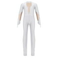 thumbnail image 3 of Alvivi Kids Girls Rhinestone Long Sleeve Figure Ice Skating Jumpsuit Unitard Gymnastics Dance Leotard White 16, 3 of 7