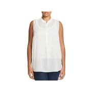 VINCE CAMUTO $99 Womens New 0157 Ivory Mandarin Collar Hi-Lo Top 3X Plus B+B