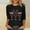 013 Black, variant on Hvot&aat Ladies' Christmas Printed Loose Casual Round Neck With Three Quarter Sleeves And 3/4 Sleeves T-shirt Pullover Top