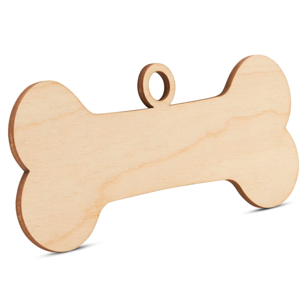 Dog Bone Christmas Ornament 4 inch, Pack of 25 Wood Dog Bones Small Cutouts for Dog Christmas Gift, Crafts & Decor, by Woodpeckers
