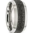 thumbnail image 5 of Stainless Steel Polished 1/3Ct Black Diamond 10mm Band (Size 10.5) Made In China sr409-10.5, 5 of 5