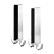 thumbnail image 1 of Ganchos extendidos para puerta de ducha en paquete de 2. Ganchos de puerta para ganchos de puerta de ducha de vidrio sin marco. Ganchos para toallas dobles (plata), 1 of 2