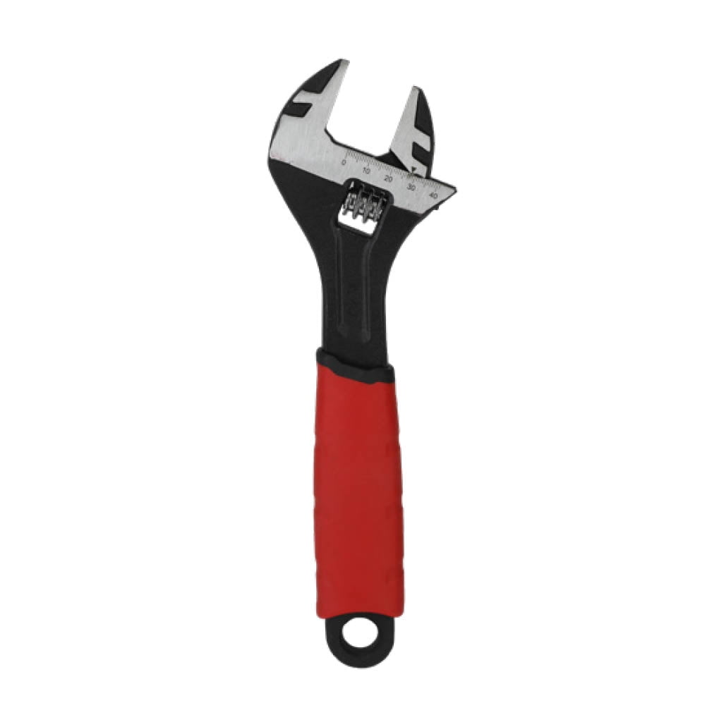 Hyper Tough 10-inch Wide Jaw Adjustable Wrench, Dual Material Comfort Grips