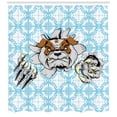 thumbnail image 3 of Angry Bulldog Pet Tearing Animal Decor Man Cave Mascot Cartoon Shower Curtain, 3 of 3