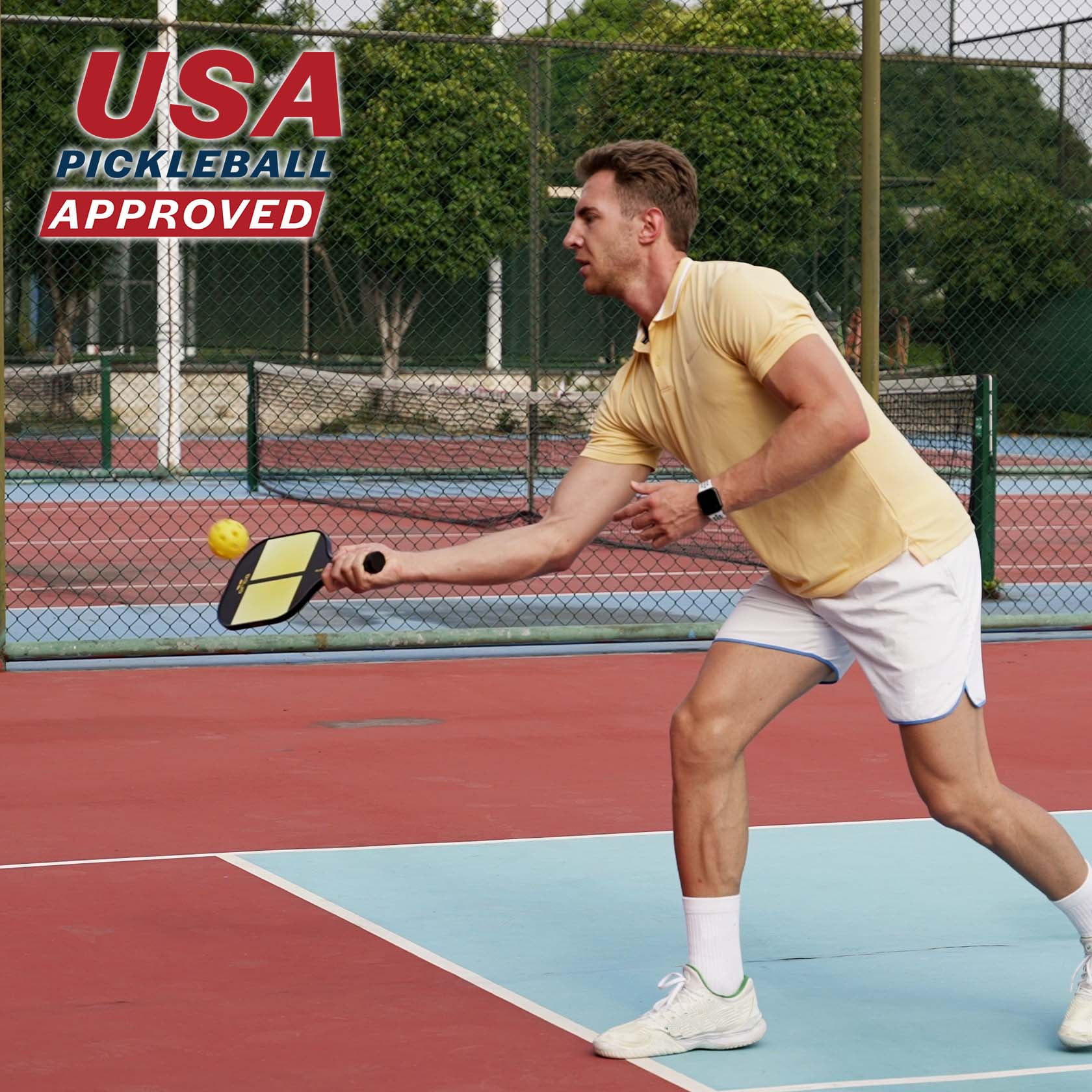 Amity Carbon Fiber Yellow Pickleball Paddle with Neoprene Cover, 7.6oz by ORCA