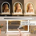 thumbnail image 5 of Swafrrt Arch Makeup Mirror with Lights, 30x38inch Vanity Mirror, Lighted Makeup Mirror, 3 Color Modes, Dimmable Light, HD 4MM Shatter Proof Mirror, 5 of 8