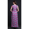 thumbnail image 4 of Bimba Robe Maxi Sans Manches à Imprimé Floral avec Fente avant pour Femmes Été Printemps, Fête - XXX-Grand, 4 of 5