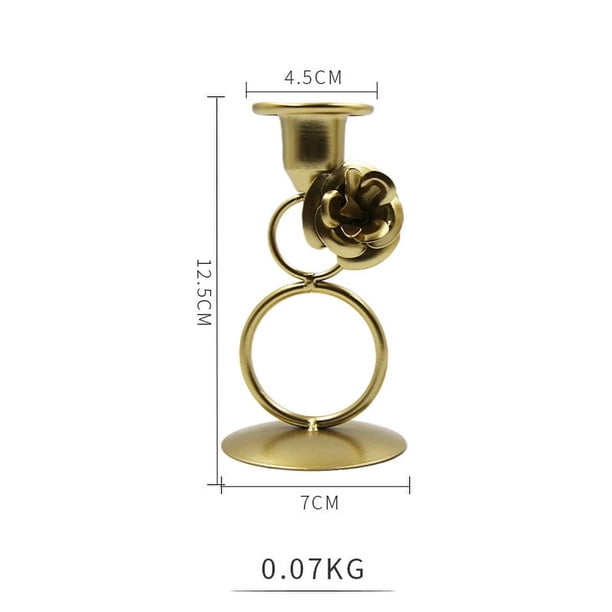 Candelabros cónicos de oro francés, candelabros decorativos, candelabros para mesa o repisa, centros de mesa, bodas, cenas, fiestas, decoración del hogar