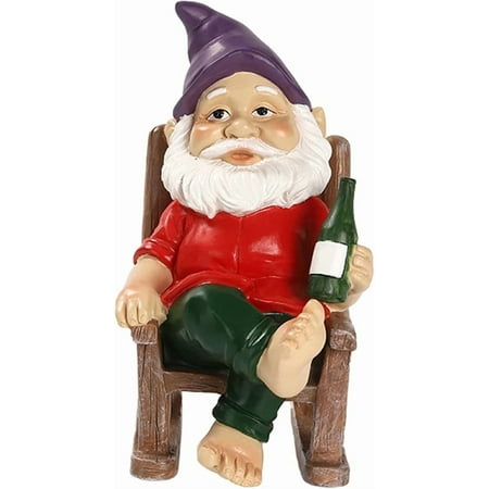 IROOZIGOTO Garden Gnome Statue 5.9" Gnome Sculptures Resin Garden Decor, Indoor Outdoor Figurine for Home Patio Yard