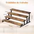 thumbnail image 3 of Elevador de madera de 4 niveles con soporte de metal, soporte de colonia de 13.9 pulgadas, organizador de perfume, estante de exhibición para fragancia, cuidado de la piel, figurita, 3 of 9