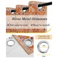 thumbnail image 6 of Boho Orange Blackout Curtains 45 Inches Long for Bedroom, Country Style Bohemian Floral Retro Tribal Thermal Insulated Room Darkening Black Out Window Curtain Panels Grommet Drapes for Living Room, 6 of 8