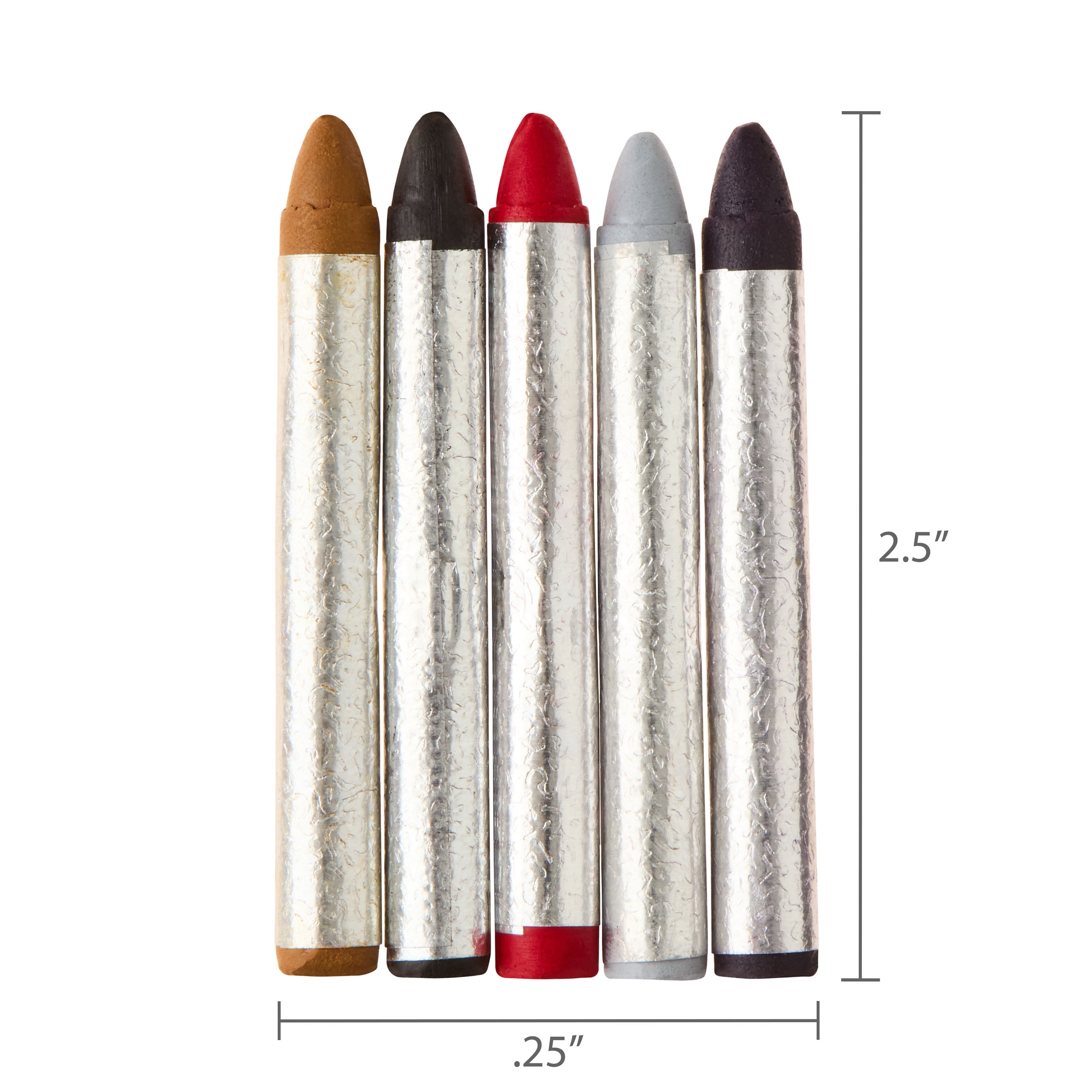 Horror Multicolor Make-up Crayons, 5 Count, .48oz, Halloween Make-Up for Adults, by Fun World