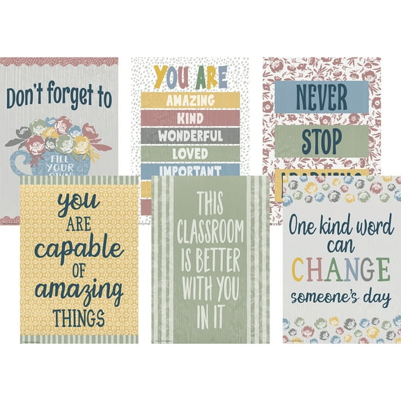 Teacher Created Resources Classroom Cottage Positive Posters, Set of 6