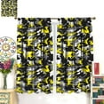 thumbnail image 3 of Yellow Camo Blackout Curtains，for Girls Boy Home Decor, Abstract Hunter Army Camouflage Pattern Drapes Window 2 Panel Rod Pocket Curtain for Bedroom Living Room Nursery Decor 72" W X 63" L, 3 of 8
