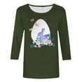 thumbnail image 4 of RKSTN Womens Tops Easter Cute Bunny Printed Loose Fit Tops Round Neck 3/4 Sleeve Spring Summer Soft Blouse Tops, 4 of 4
