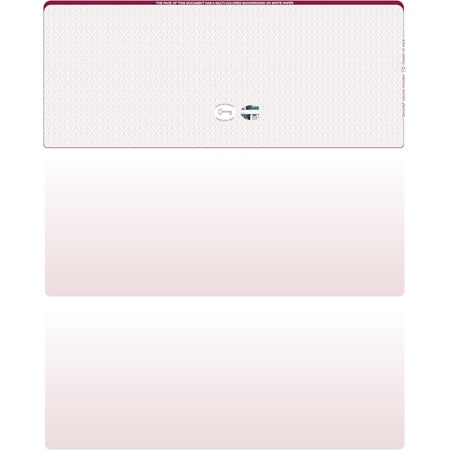 Blank Hologram Top Computer Checks, Blank Top Hologram Laser Checks with Perforated Vouchers, Qty. 250 Burgundy