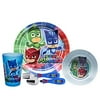 Zak Designs PJ Masks Kids Dinnerware Set Includes Plate, Bowl, Tumbler and Utensil Tableware, Made of Durable Material and Perfect for Kids (PJ Masks, 5 Piece Set, BPA-Free)