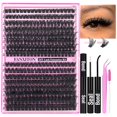 thumbnail image 1 of Kit de extensión de pestañas FANXITON Volume Thick Lash Clusters, 1 of 8