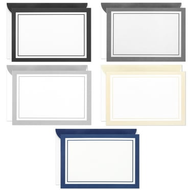 Hallmark Flat Blank Note Cards in Striped Caddy, Assorted Classic Colors, 50 ct.