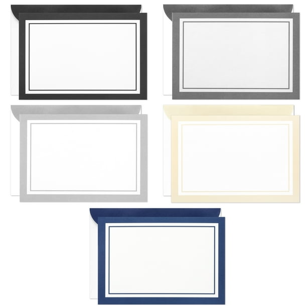 Hallmark Flat Blank Note Cards in Striped Caddy, Assorted Classic