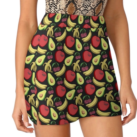 2024 Lemon Fruit Print Skirt Summer Vintage Style Streetwear Casual A-line Skirts Vintage Mini Skirt Womens Oversize Short Bottoms