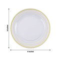 thumbnail image 3 of Efavormart 10 Pcs -Clear with Gold 7.5" Round Disposable Plastic Plate for Wedding Party Banquet - Tres Chic Collection, 3 of 11