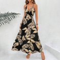 thumbnail image 2 of Aellinatey Women's long dress, Bohemian chiffon floral print V-neck long dress, 2 of 11